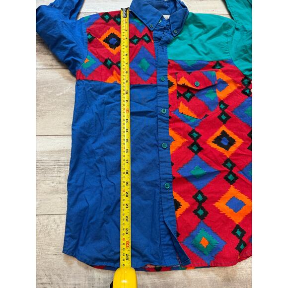 Vintage 90's BOLD Dakota Sunset Made in USA Cowgirl Western Button Down Shirt LG - Picture 5 of 6